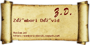 Zámbori Dávid névjegykártya