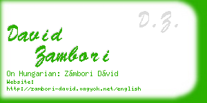 david zambori business card